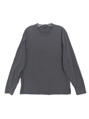 JAMES PERSE Heavy Luxe Jersey Long Sleeve Crew T-Shirt Magma Gray Size 3 - LARGE
